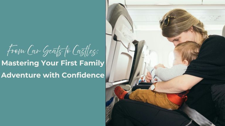 woman holding baby on airplane