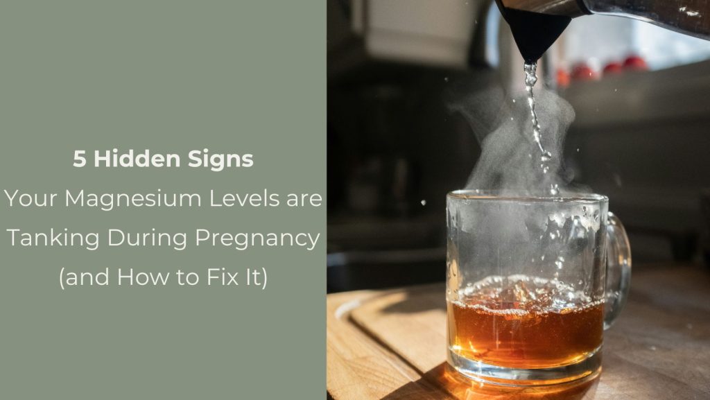 hot tea being poured into glass on counter