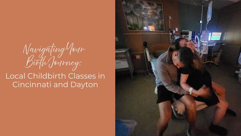 couple in hospital supporting one another through childbirth
