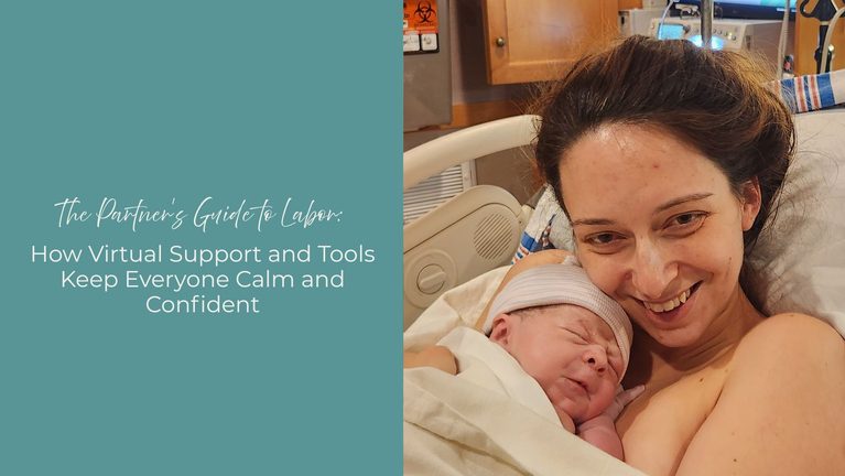woman smiling at camera while holding newborn baby